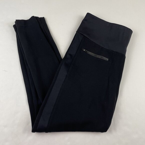 CAbi High Rise Leggings Women’s M Black Ponte Stretch Pull On Zip Pockets #4323 - Picture 1 of 9